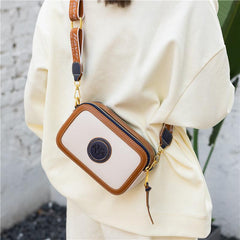 Cube Crossbody Bag PU Leather Textured Bag Purse Versatile Shoulder Bag