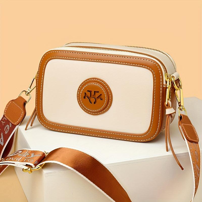 Cube Crossbody Bag PU Leather Textured Bag Purse Versatile Shoulder Bag