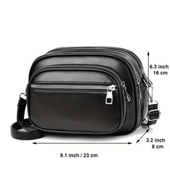 Small PU Leather Crossbody Bag Square Shoulder Bag