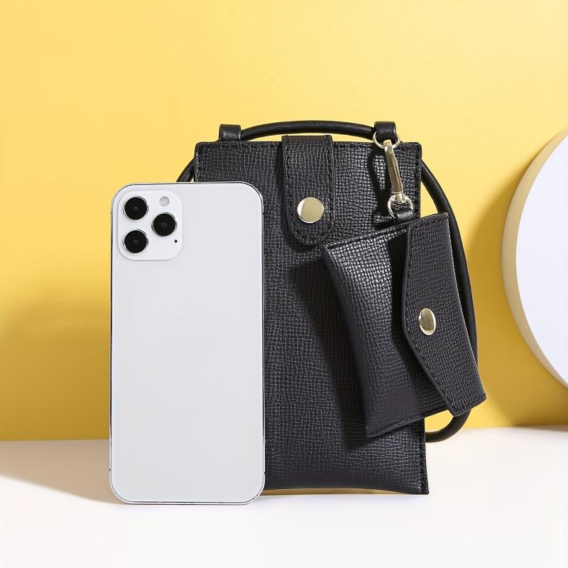 Solid Mini Crossbody Bag with Coin Purse for Women