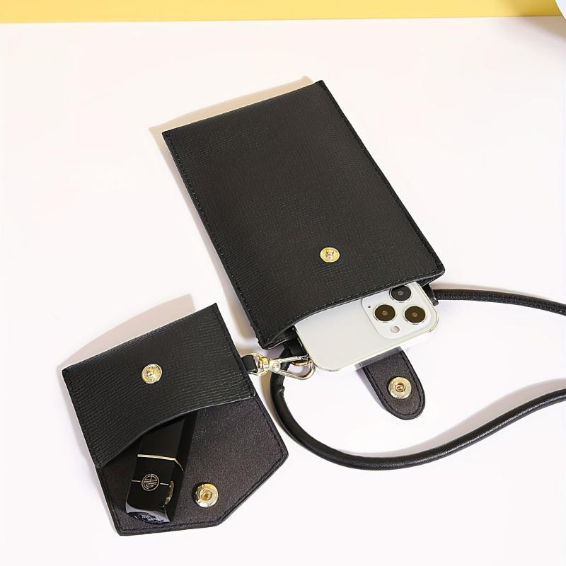 Solid Mini Crossbody Bag with Coin Purse for Women