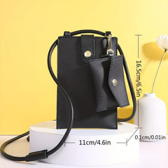 Solid Mini Crossbody Bag with Coin Purse for Women