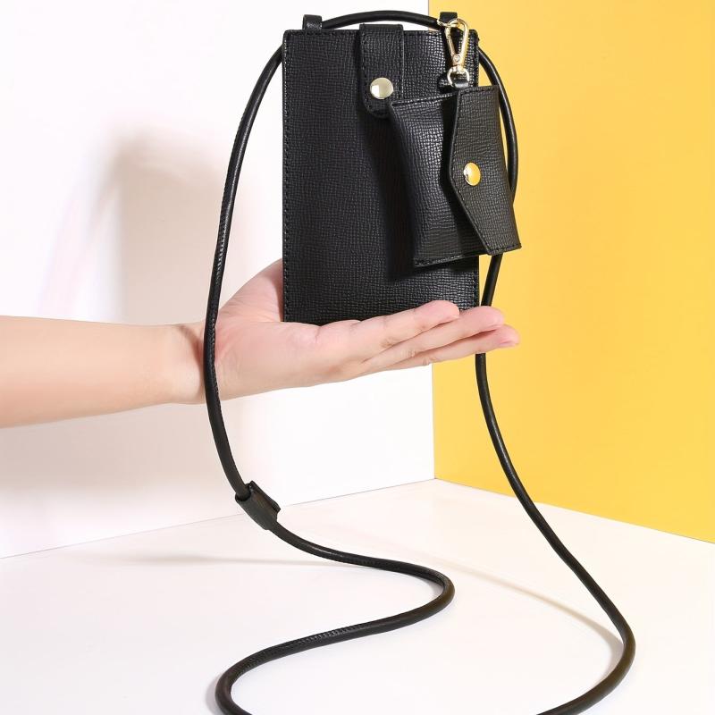 Solid Mini Crossbody Bag with Coin Purse for Women