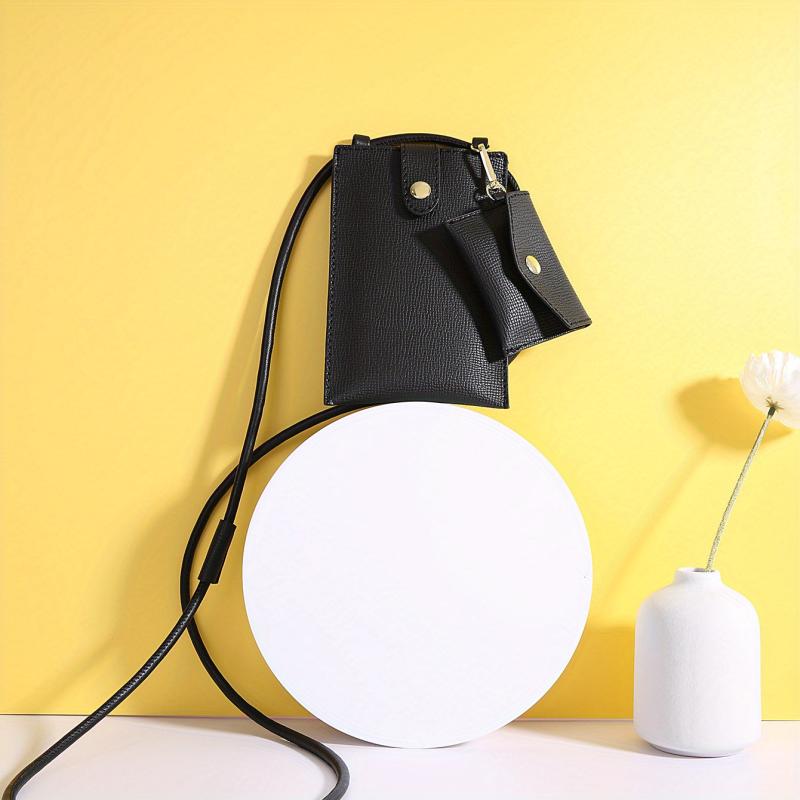 Solid Mini Crossbody Bag with Coin Purse for Women