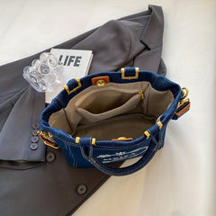 Vintage Denim Crossbody Bag Retro Shoulder Bag Classic Handbag