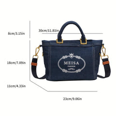 Vintage Denim Crossbody Bag Retro Shoulder Bag Classic Handbag
