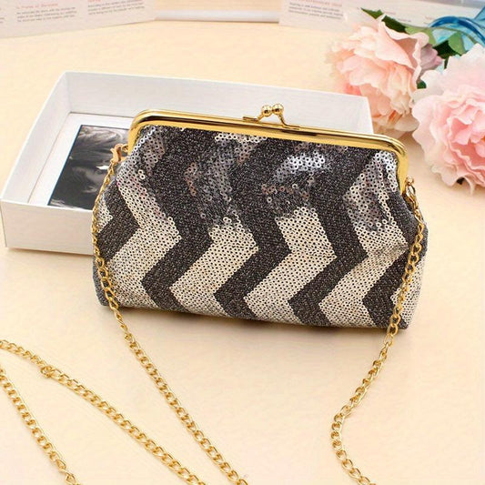 Sequins Shoulder Bag Coin Purse with Chain Strap