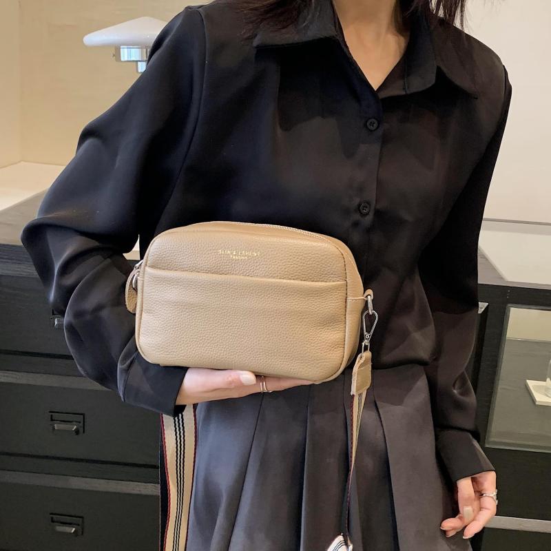 Leather Crossbody Bag for Women Solid Square Purse Pockets