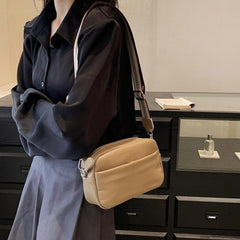 Leather Crossbody Bag for Women Solid Square Purse Pockets