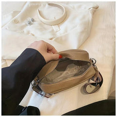 Leather Crossbody Bag for Women Solid Square Purse Pockets