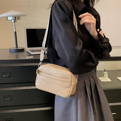 Leather Crossbody Bag for Women Solid Square Purse Pockets