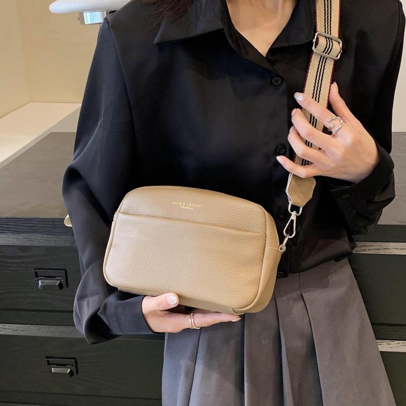 Leather Crossbody Bag for Women Solid Square Purse Pockets