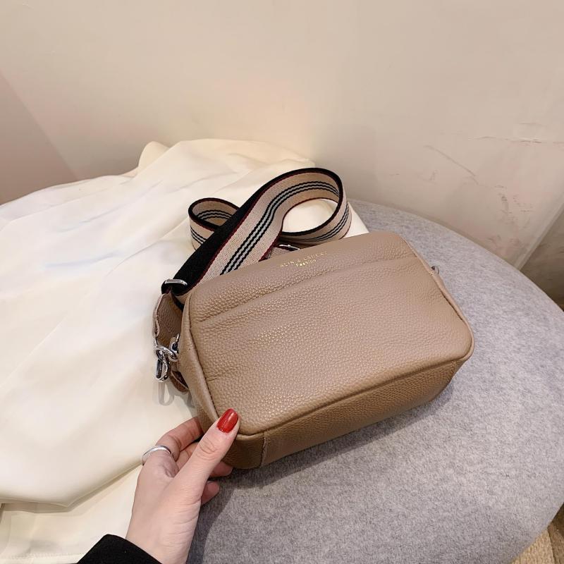 Leather Crossbody Bag for Women Solid Square Purse Pockets