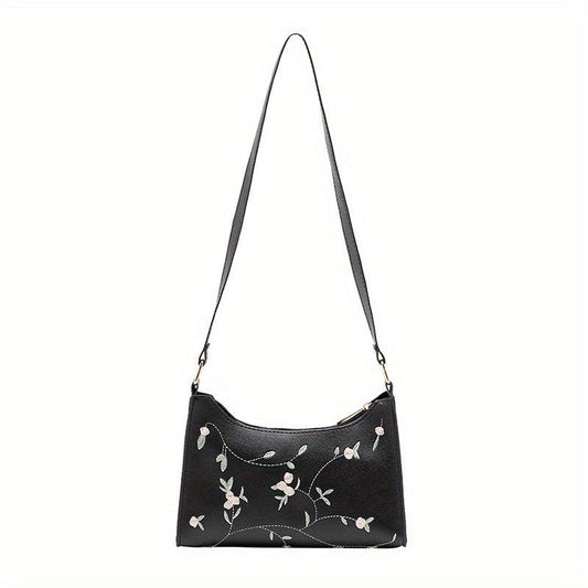 Embroidered Underarm Bag Stylish Crossbody