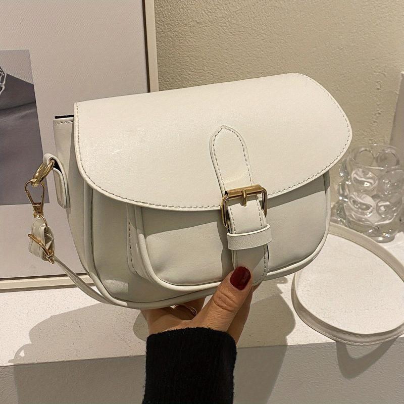 Vintage Shoulder Bag Minimalist Solid Crossbody Purse