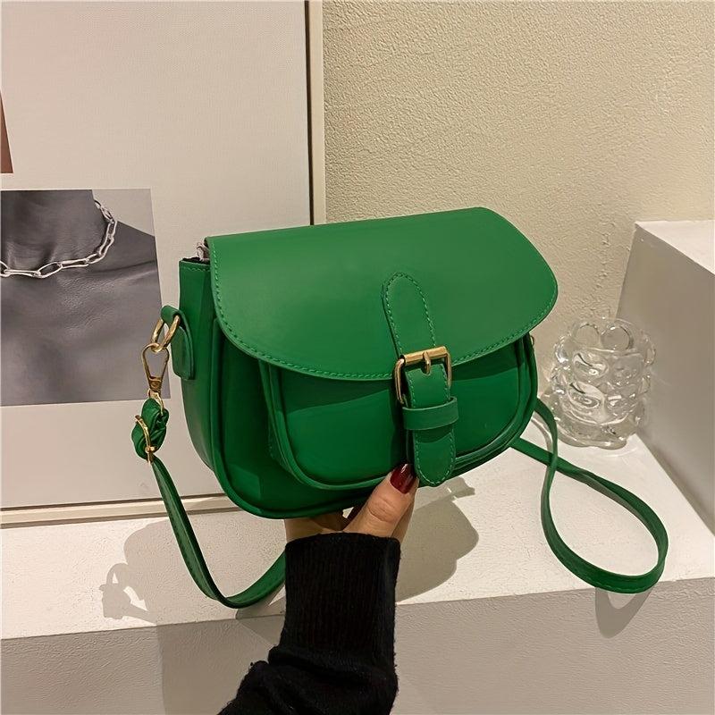 Vintage Shoulder Bag Minimalist Solid Crossbody Purse