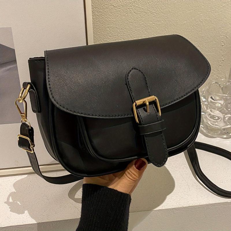 Vintage Shoulder Bag Minimalist Solid Crossbody Purse