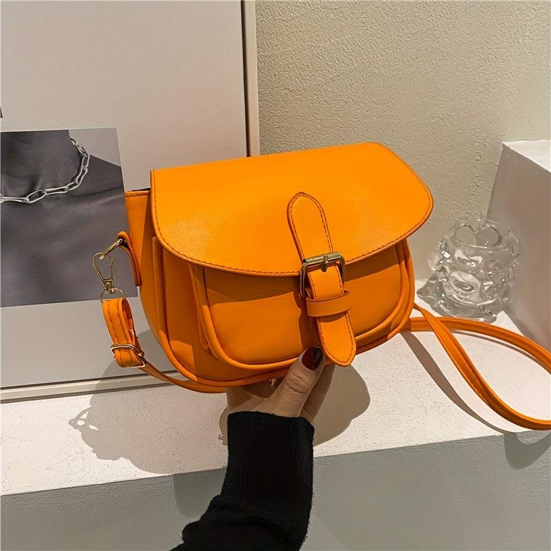 Vintage Shoulder Bag Minimalist Solid Crossbody Purse