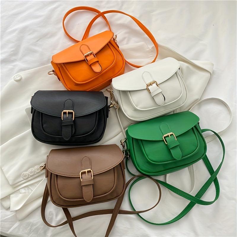 Vintage Shoulder Bag Minimalist Solid Crossbody Purse