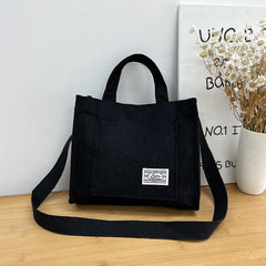 Large Capacity Corduroy Canvas Crossbody Bag for Women