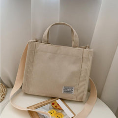 Large Capacity Corduroy Canvas Crossbody Bag for Women
