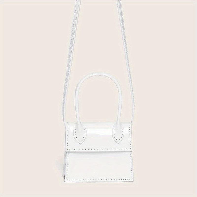 Glossy Solid Mini Shoulder Bag PU Leather Crossbody Bag
