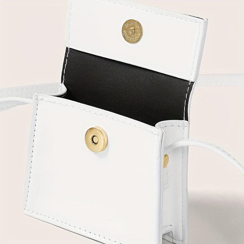 Glossy Solid Mini Shoulder Bag PU Leather Crossbody Bag
