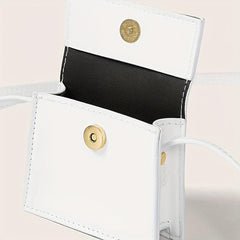 Glossy Solid Mini Shoulder Bag PU Leather Crossbody Bag