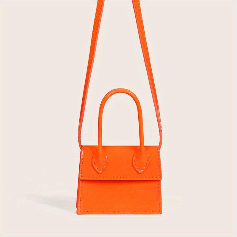 Glossy Solid Mini Shoulder Bag PU Leather Crossbody Bag