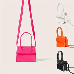 Glossy Solid Mini Shoulder Bag PU Leather Crossbody Bag