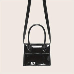 Glossy Solid Mini Shoulder Bag PU Leather Crossbody Bag