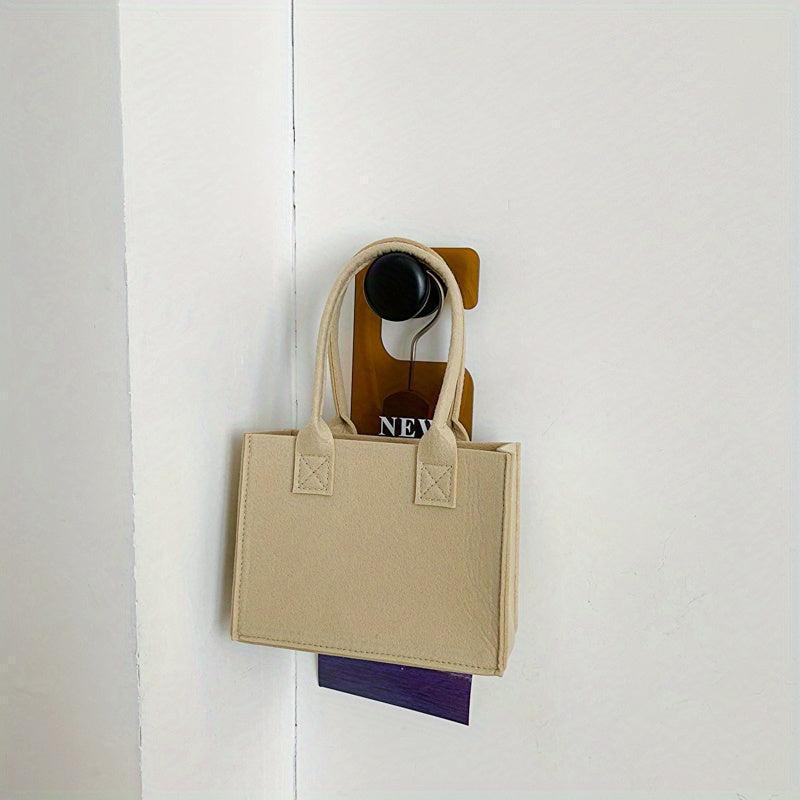 Felt Tote Bag Solid Handbag No Closure Gift Bag For Party
