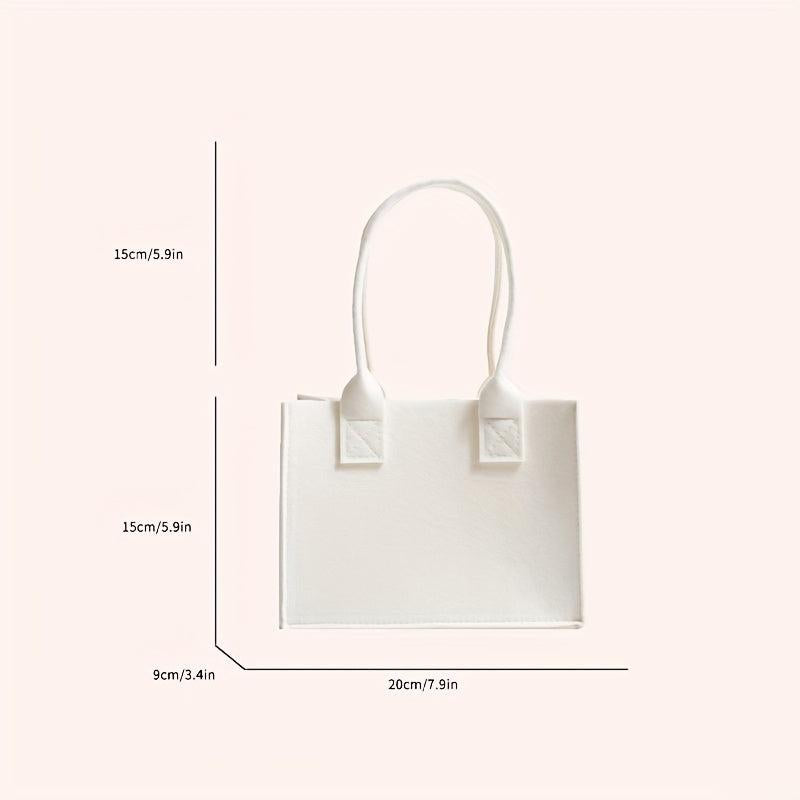 Felt Tote Bag Solid Handbag No Closure Gift Bag For Party