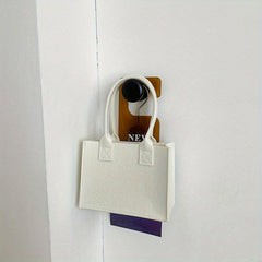 Felt Tote Bag Solid Handbag No Closure Gift Bag For Party