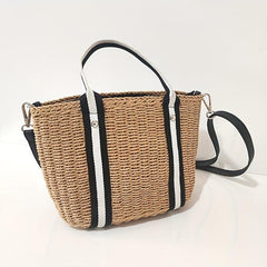 Beach Straw Tote Bag Lightweight Woven Bag Casual Crossbody Bag