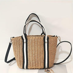 Beach Straw Tote Bag Lightweight Woven Bag Casual Crossbody Bag