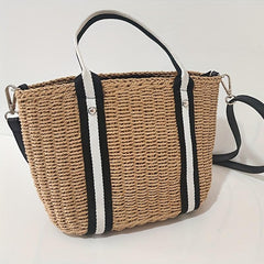 Beach Straw Tote Bag Lightweight Woven Bag Casual Crossbody Bag