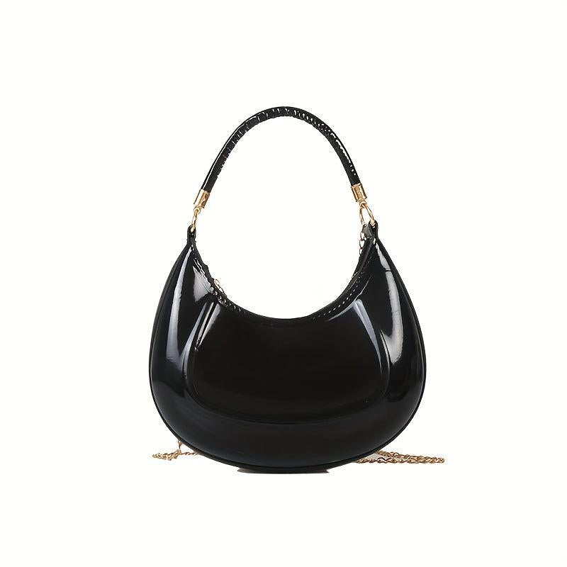 Stylish Crescent Crossbody Bag PU Shoulder Handbag