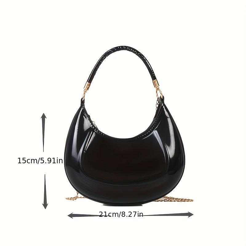 Stylish Crescent Crossbody Bag PU Shoulder Handbag