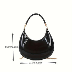 Stylish Crescent Crossbody Bag PU Shoulder Handbag