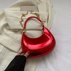 Stylish Crescent Crossbody Bag PU Shoulder Handbag