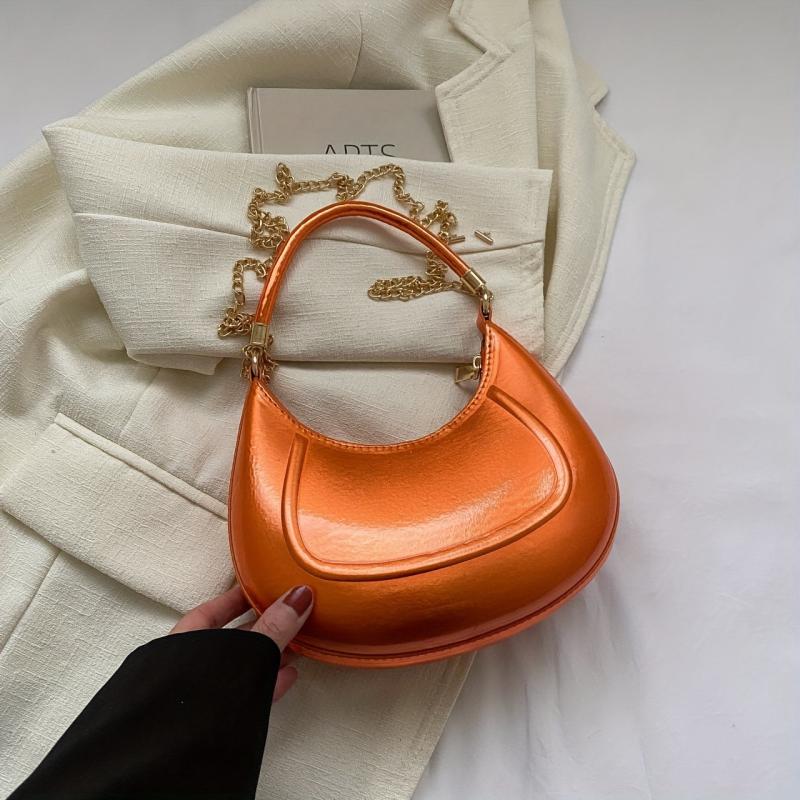 Stylish Crescent Crossbody Bag PU Shoulder Handbag