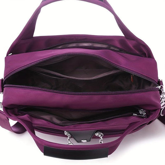 Large Capacity Solid Shoulder Bag Nylon Durable Stylish Crossbody Bag
