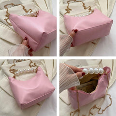 Stylish Beaded Handle Crossbody Chain Bag for Dating