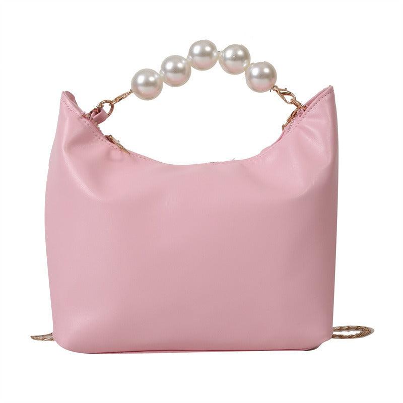 Stylish Beaded Handle Crossbody Chain Bag for Dating