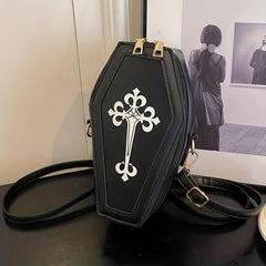 Gothic Coffin Shaped Crossbody Bag for Halloween