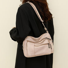 Vintage Crossbody Bag For Women Pockets Shoulder Bag PU Leather Every Purse