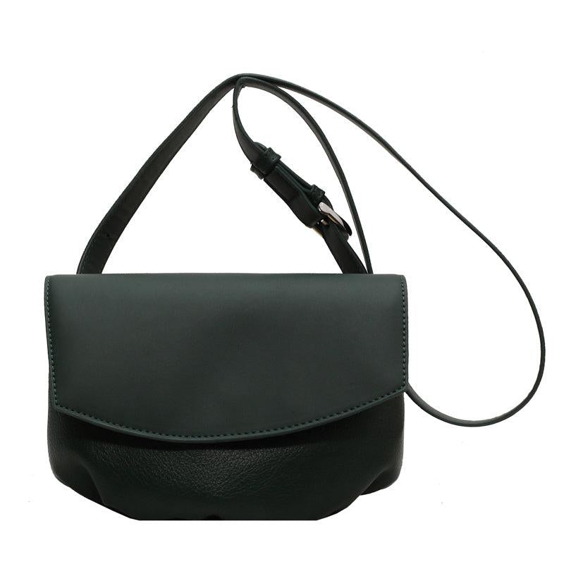 Vintage Vegan Crossbody Bag Minimalist PU Shoulder Bag