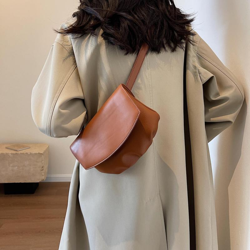 Vintage Vegan Crossbody Bag Minimalist PU Shoulder Bag