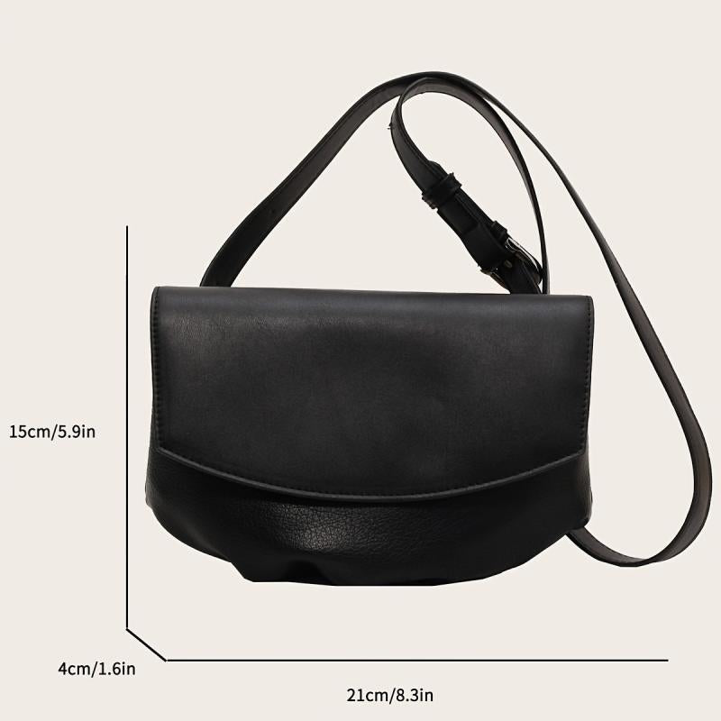 Vintage Vegan Crossbody Bag Minimalist PU Shoulder Bag